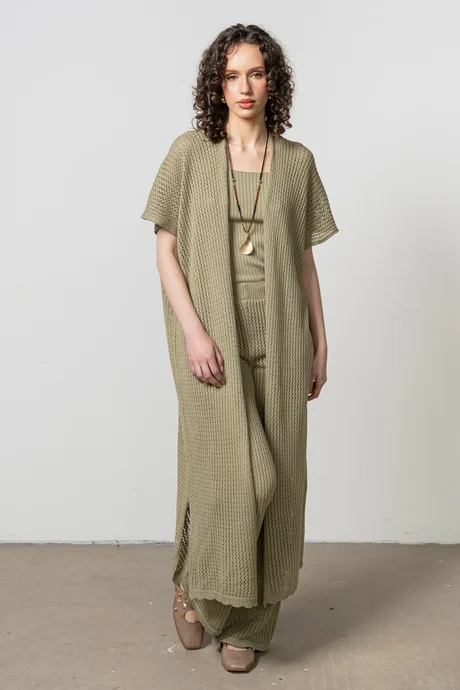 Maxi Kimono Rendado Tricot Feminino - Michele Tricot